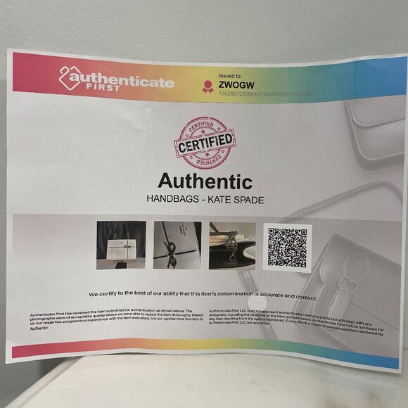 kate spade new york handbag leather cream with black detailed bow - Picture 9 of 9